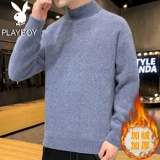 Playboy, мужской утепленный трендовый демисезонный трикотажный свитер, в корейском стиле, оверсайз