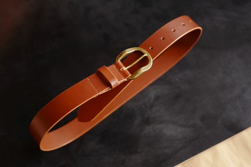 Каштановый ремень, латунный ткань для полировки, пряжка, Италия, 35mm, делается под заказ