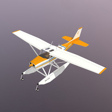 60 赛斯纳天鹰水上飞机3d纸模型diy益智动手折纸玩具天一纸艺