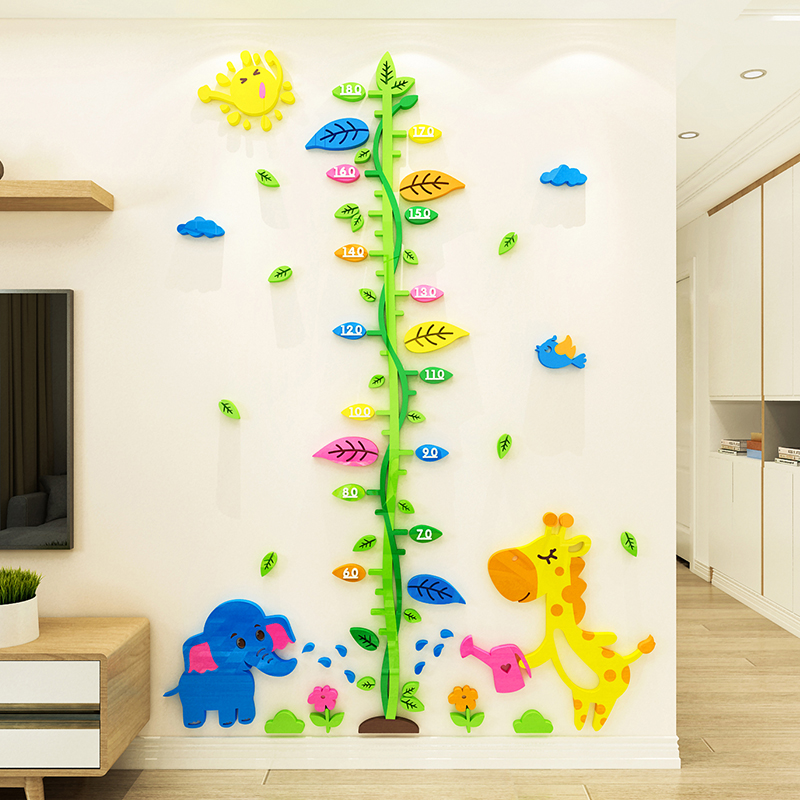 C15023d three-dimensional Wall stickers baby Cartoon Big tree measure Height ruler children room kindergarten Wall decoration