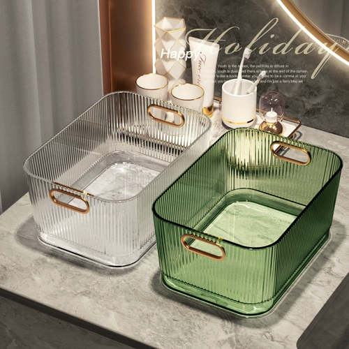 Настольная косметическая коробка для хранения, акриловый туалетный столик, маска для лица для ухода за кожей, корзина для хранения, легкий роскошный стиль