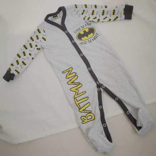 74-80 см Бэтмен Бэтмен Бэби детская детская одежда для тела Весна и осень чистых хлопковых пластинок Экспорт в Европу и Соединенные Штаты