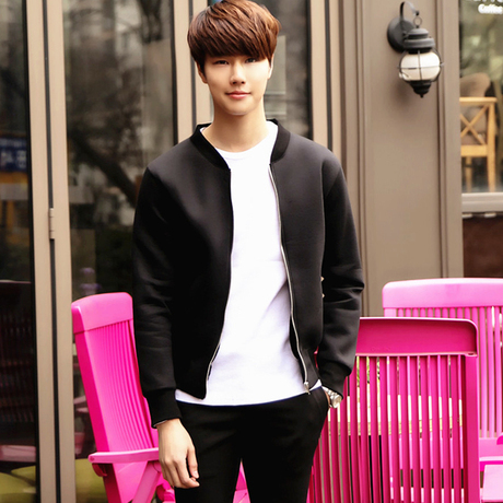 春新款韩国代购男装青年太空棉夹克潮男士韩版拉链休闲外套-f157a