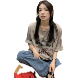 Японская хлопковая длинная футболка с коротким рукавом для отдыха, оверсайз, средней длины