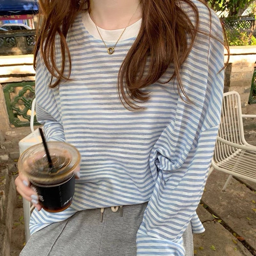 Шелковый лонгслив, летняя тонкая брендовая футболка с круглым воротником, оверсайз, защита от солнца