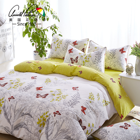 美国花雨伞家纺全棉斜纹时尚韩式公主专版四件套纯棉舒适床品聚