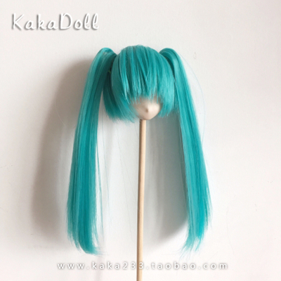 taobao agent Tea Kaka hand | Hatsune COS wig double -ponytail green BJD/AZ/OB/Keer/Barbie doll