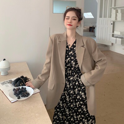 taobao agent Black fitted brace, dress with sleeves, set, plus size, autumn, french style, V-neckline