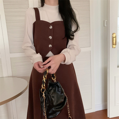taobao agent Demi-season retro set, long dress, plus size, French retro style, lifting effect, mid-length