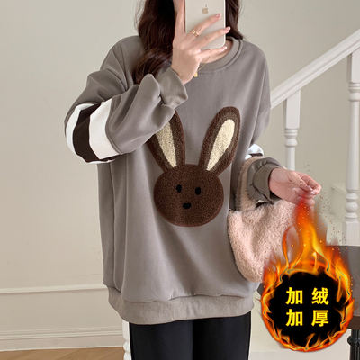 taobao agent Warm demi-season sweatshirt, long jacket, plus size, long sleeve, mid-length, fitted
