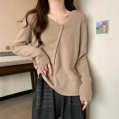 taobao agent Knitted demi-season sweater, sexy cardigan, jacket, autumn, for plus size ladies, fitted