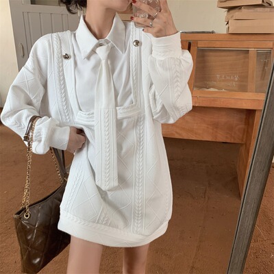 taobao agent Set, sweatshirt, jacket, plus size, polo collar, 2023 collection, fitted