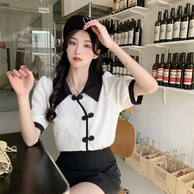 taobao agent Summer retro sexy top, plus size, with short sleeve