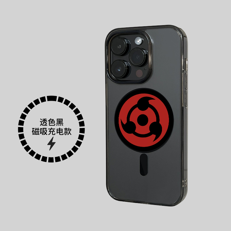 Naruto Sharingan Magnetic Grip Translucent iPhone Case