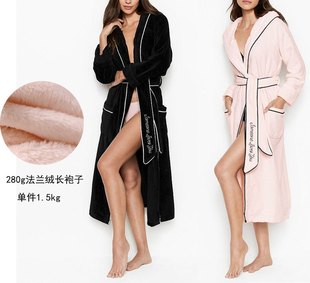 Виктория VS в этом же моделье пары мужской Женский фланель ночное белье вышивка осенне-зимний тёплый закрытый халаты длина из секрет
