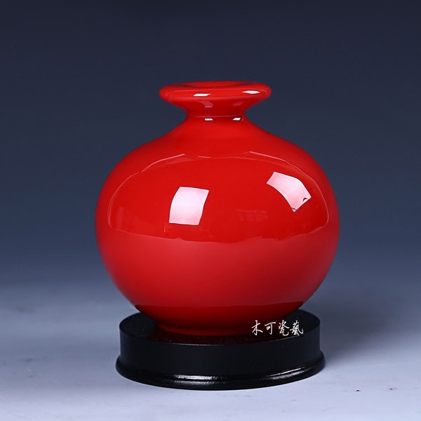 Достоинство богатый красный керамика украшение ваза китай красный чистый красный бутылка автомобиль аксессуары духи бутылки домой бесплатная доставка