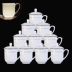 Jingdezhen gốm sứ đặt xương Trung Quốc có nắp cốc nước khách sạn vẽ vàng hội nghị văn phòng cốc nhà trà 10 bộ - Trà sứ