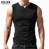 Мужской жилет, хлопковая спортивная летняя футболка без рукавов, в обтяжку, облегающий крой