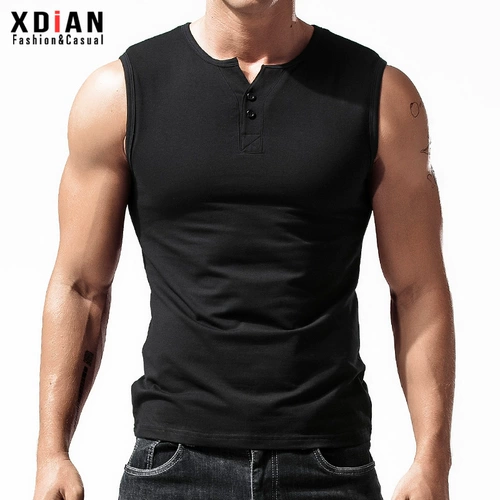 Мужской жилет, хлопковая спортивная летняя футболка без рукавов, в обтяжку, облегающий крой