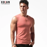 Мужской жилет, хлопковая спортивная летняя футболка без рукавов, в обтяжку, облегающий крой