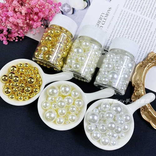 Xiaowowodiy, Holeless Pearl, супер ярко-ярко-чистое белое золото имитируемая жемчужина, хрустальная клейкая медвежьи ювелирные изделия