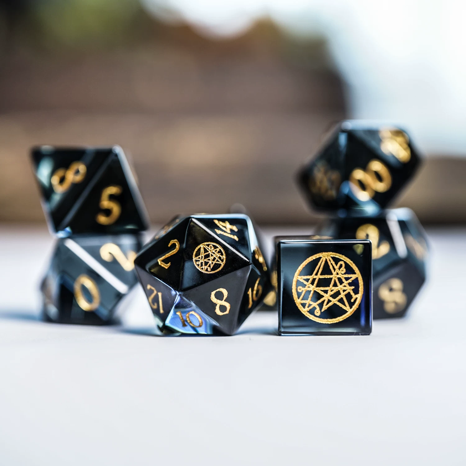 Серый вермикулит COC игральные кости DND кости D20 некрома дверь Kosu драгоценный камень на заказ для группы бега
