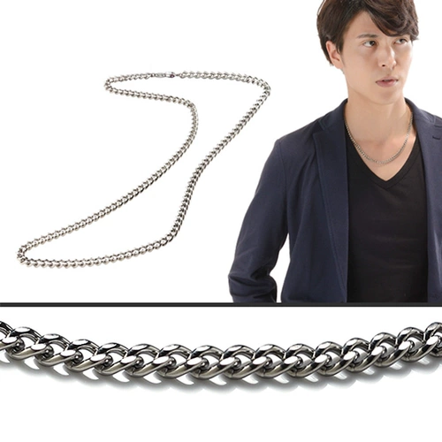 Импортные басни в Японии [противостоять подлинным] Чистое титановое ожерелье 50 см TC05 снимает шейки матки.