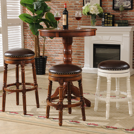 【欧式吧椅】_真皮旋转椅图片_实木吧台椅价格_搭配分享 - 爱逛街