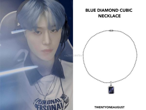 Фанат ye в этом же моделье покупать в южной корее Twentyoneaugust21 сапфир кубики ожерелье подвески
