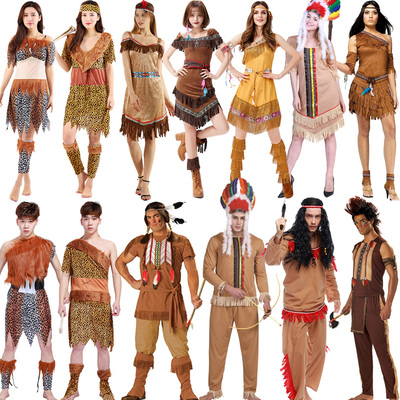 taobao agent Adult Savage Performs the African indigenous people clothes Dance, Leopard Propaganda Hunter Indian Performance Clothing