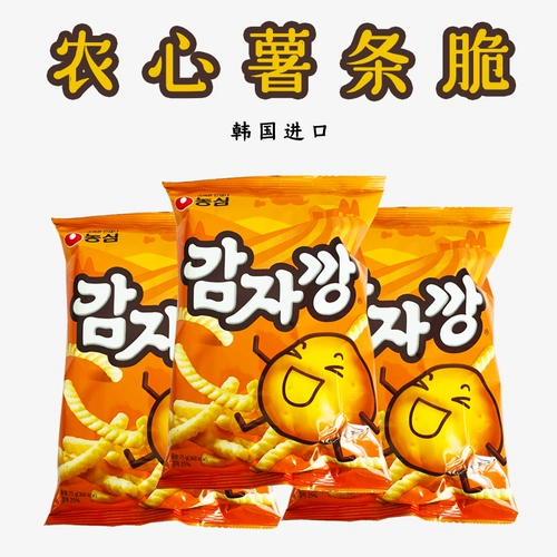 Корейские импортные закуски, воздушные закуски Nongshim, оригинальный картофель фри, хрустящие картофельные чипсы, офисные закуски, 75 г * 3 пакета