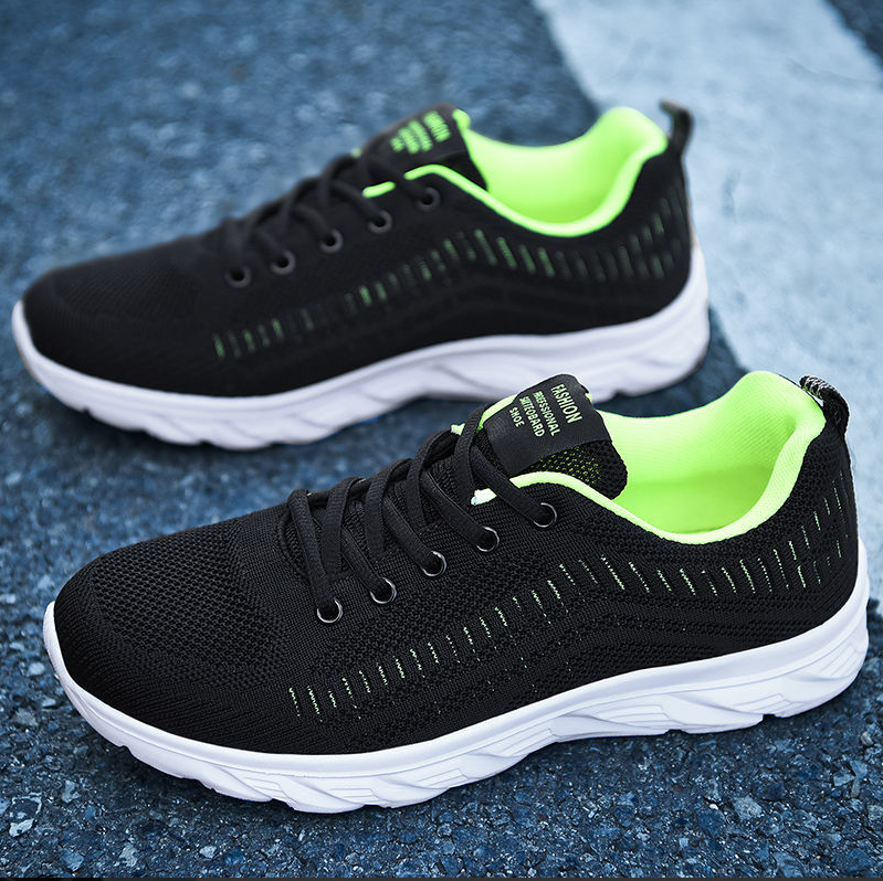 9022 black green men's shoes
