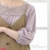 Nhật Bản gửi thư trực tiếp ở nước ngoài vào mùa xuân năm 2021 quần áo phụ nữ mua áo sơ mi dài tay ren cotton ngọt ngào - Áo sơ mi dài tay Áo sơ mi dài tay