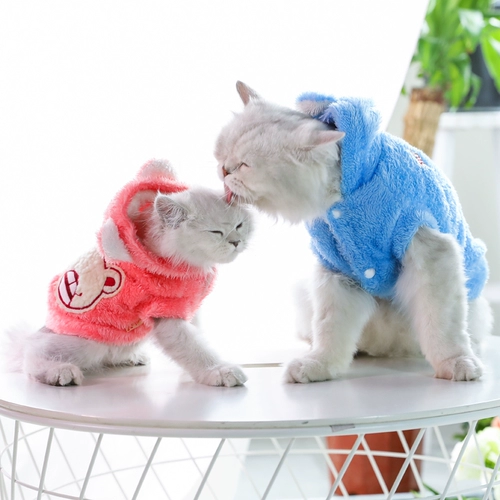Кошачья одежда Pet Blue Cat осень и зимний котенок котенок теплый британский короткий молочный кот милая забавная одежда для кошек