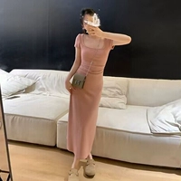 [Розовый] [Снительная узкая пакетная юбка для бедра/ниша дизайн художественный сенсорный молоко/красивое молоко Fufu High -Level Super -Nice Look/xioxiangfeng Lady/Subilt Fairy Super Fairy Formula]