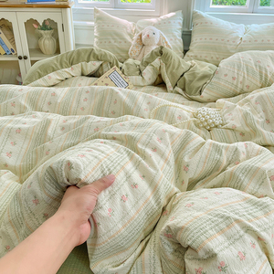 A类母婴级双层纱四件套2026款被套单双人学生三件套床笠款4件套