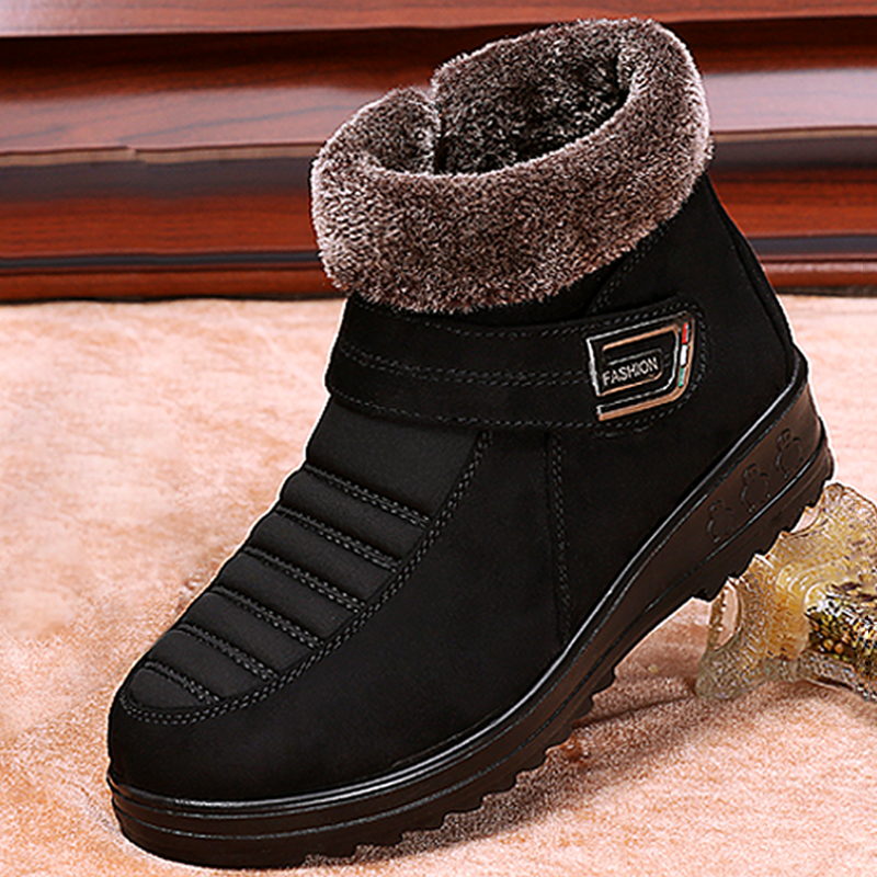 老北京布鞋冬季中老年妈妈女士平底加绒保暖防滑冬天老人奶奶棉鞋