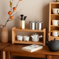 Скандинавская настольная кофейная чашка из натурального дерева, чайный сервиз, система хранения