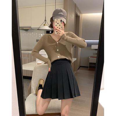 taobao agent Autumn pleated skirt, mini-skirt, high waist, fitted, A-line