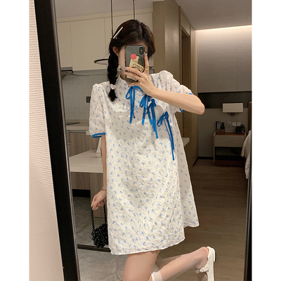taobao agent Summer dress, cheongsam, white mini-skirt, Chinese style, A-line