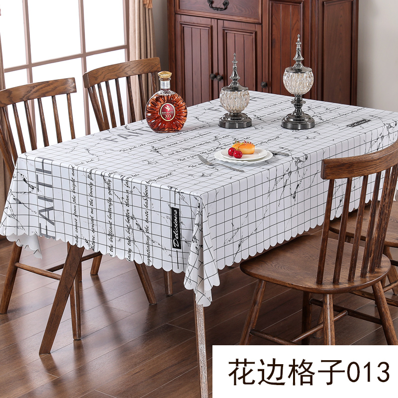 tablecloth pvc waterproof, oil-proof and scald-proof disposable coffee table table mat picnic table cloth desk ins wind student plaid cloth