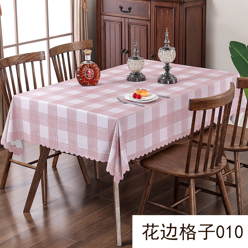 tablecloth pvc waterproof, oil-proof and scald-proof disposable coffee table table mat picnic table cloth desk ins wind student plaid cloth