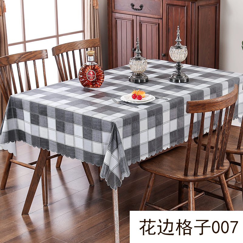 tablecloth pvc waterproof, oil-proof and scald-proof disposable coffee table table mat picnic table cloth desk ins wind student plaid cloth