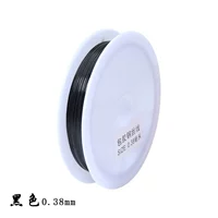 Черная стальная проволка, шелковые нитки, 0.38mm, 20 шт