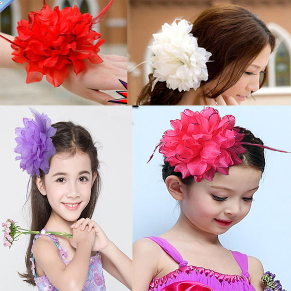 Детский танцующий аксессуар для волос, трехмерный цветок на запястье для невесты, в цветочек