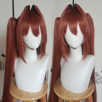 taobao agent [TAN] Horse racing girl Yamato Cos styling wigsplay double ponytail wig