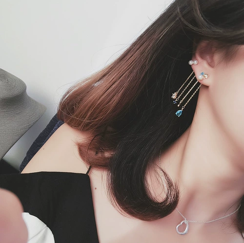 Длинные серьги, серебро 925 пробы, городской стиль