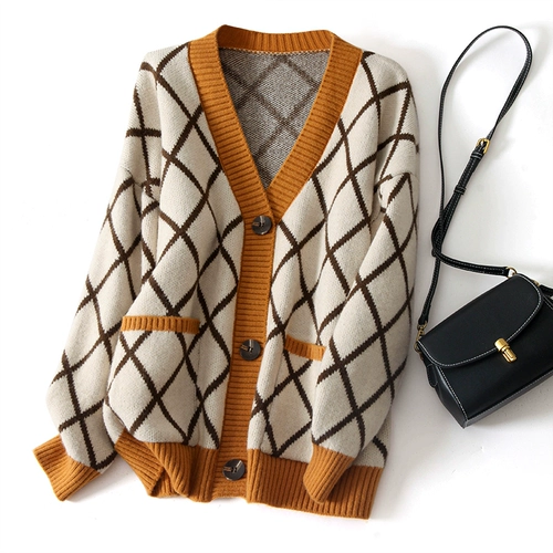 Элегантный ретро свежий кардиган, свитер, куртка, в корейском стиле, в западном стиле