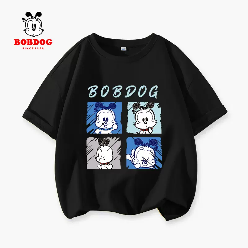 Bobdog 巴布豆 男童夏款纯棉宽松短袖T恤（110~160码）多色