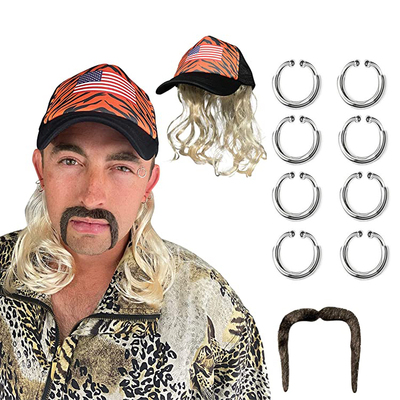 taobao agent Amazon's new tiger king Joe Exotic's exotic wig hat set, beard, earrings